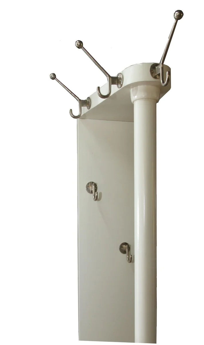 Casa Padrino Barock Garderobenständer in Crème aus massivem Eichenholz mit Regenschirmfach, Höhe ca. 185 cm, Antik Look