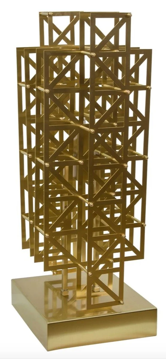 Casa Padrino Designer Tischleuchte Messing 22 x 28 x H. 65 cm - Hotel Möbel