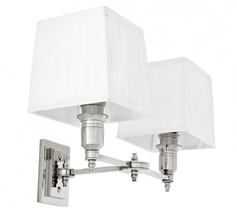 Casa Padrino Luxus Wandleuchte Nickel - Luxus Leuchte