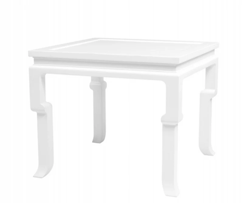 Casa Padrino Luxus Art Deco Designer Beistelltisch aus Mahagoni Holz in Piano Weiß - 65 x 65 x H. 55 cm