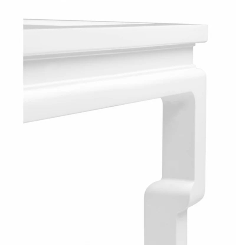 Casa Padrino Luxus Art Deco Designer Beistelltisch aus Mahagoni Holz in Piano Weiß - 65 x 65 x H. 55 cm