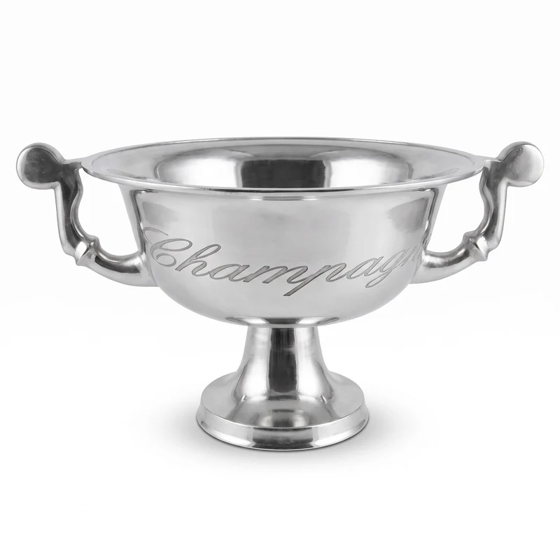 Casa Padrino Luxus Tisch Weinkühler aus Aluminium silber H 30 cm B 65 cm