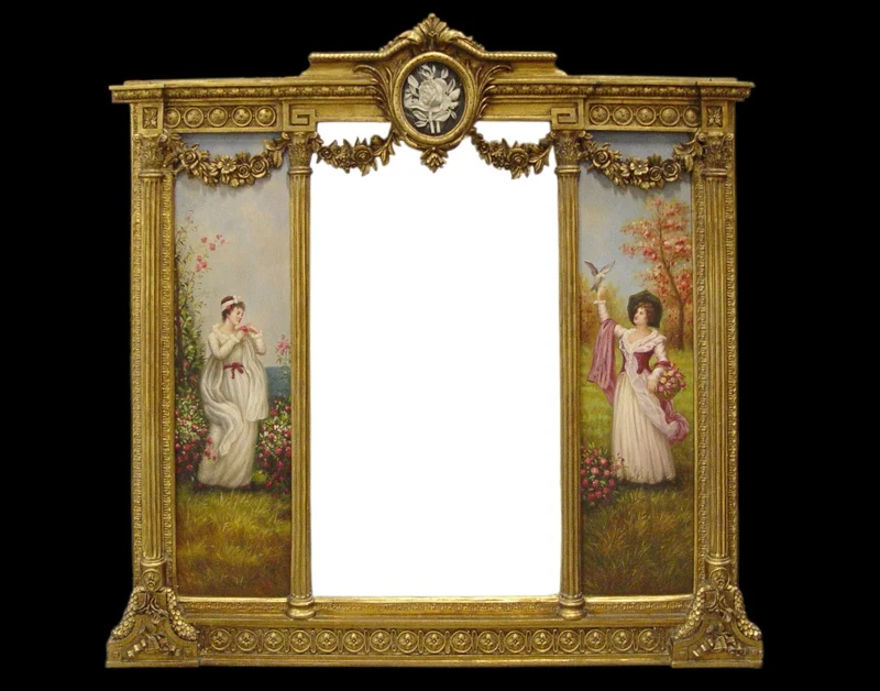 Casa Padrino Barock Spiegel Gold B. 152,5 cm x H.146,4 cm - Barock Wandspiegel