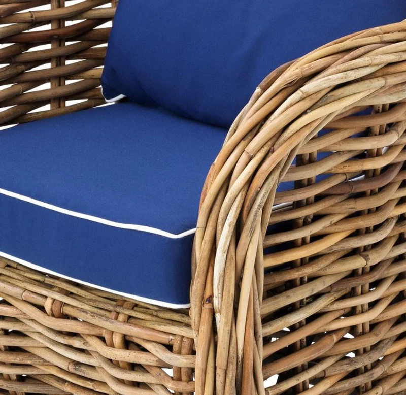 Casa Padrino Designer Rattan Sessel 70 x 70 x H. 88 cm - Luxus Wohnzimmer Möbel