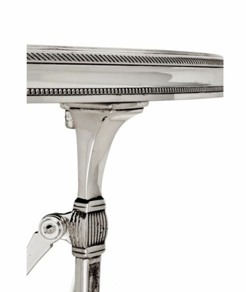 Casa Padrino Luxus Art Deco Designer Beistelltisch in Antik Silber mit schwarzem Glas 52 x H. 70 cm