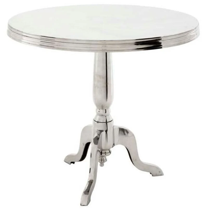 Casa Padrino Aluminium Beistelltisch 80 x H. 74 cm - Luxus Wohnzimmermöbel