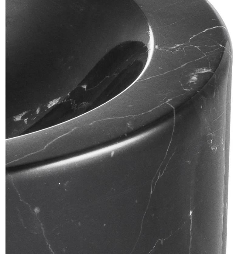 Casa Padrino Designer Marmor Schale Schwarz 15 x H. 8 cm - Luxus Kollektion