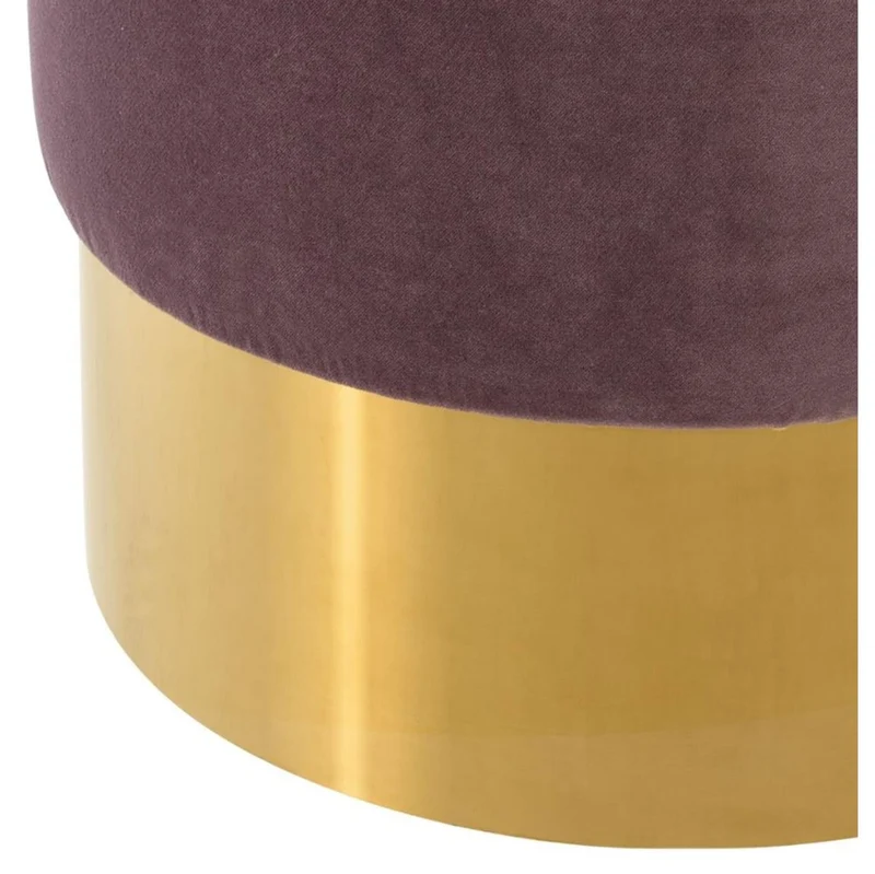 Casa Padrino Luxus Hocker Lila / Gold 40 x H. 45 cm - Hotel Möbel