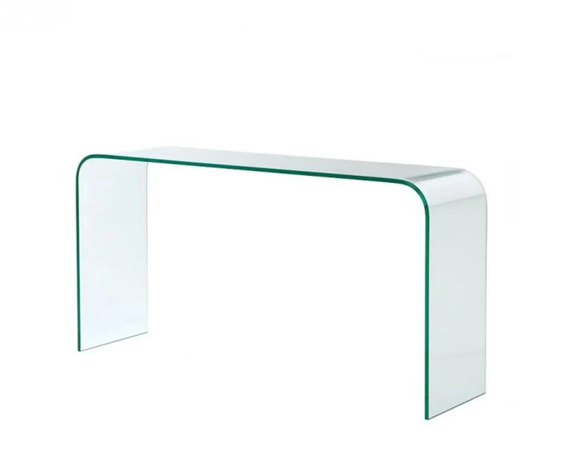 Casa Padrino Luxus Art Deco Glaskonsole – Edler Konsolentisch aus Glas – 150 x 40 x H. 76 cm