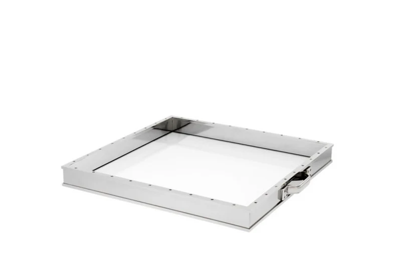 Casa Padrino Luxus Tablett Nickel Finish Silber 55 x 50 x H. 5 cm - Edles Hotel Accessoire