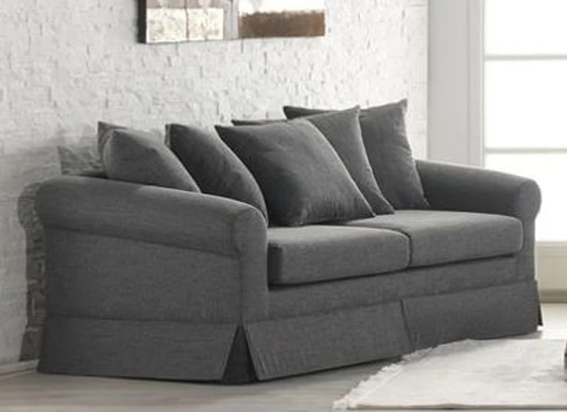 Casa Padrino Lounge Wohnzimmer 3er Sofa Marbella Mittelgrau B 205 x T 96 x H 70 cm