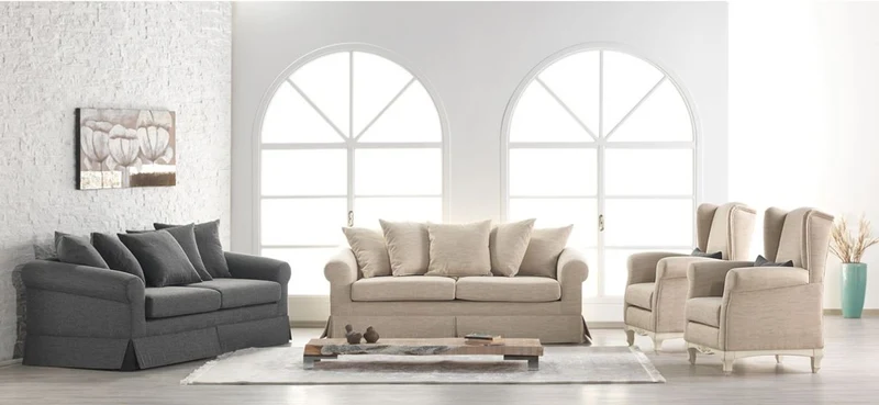 Casa Padrino Lounge Wohnzimmer 3er Sofa Marbella Mittelgrau B 205 x T 96 x H 70 cm