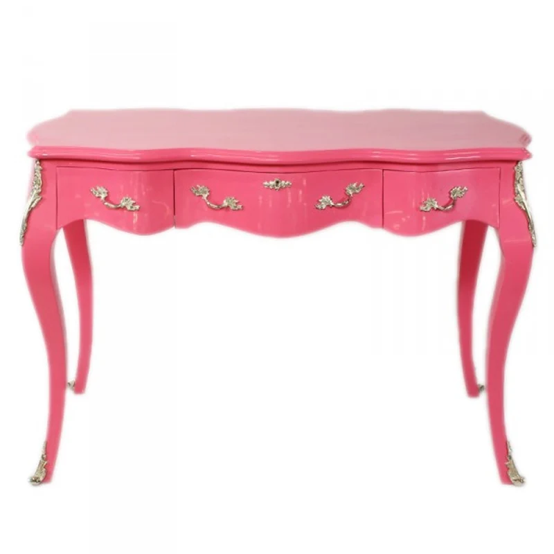 Casa Padrino Barock Schreibtisch Sekretär Konsole in Pink 120 x 60 x H80 cm - Luxus Möbel