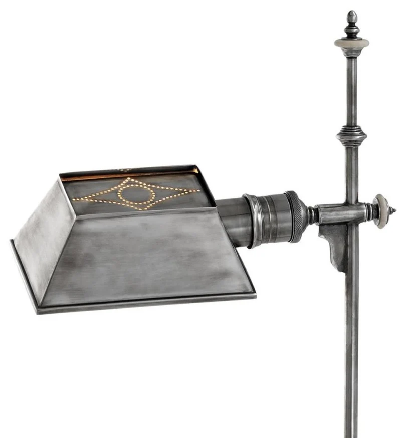 Casa Padrino Luxus Stehleuchte Antik Silber 21,5 x 20,5 x H. 130 cm - Antikstil Möbel