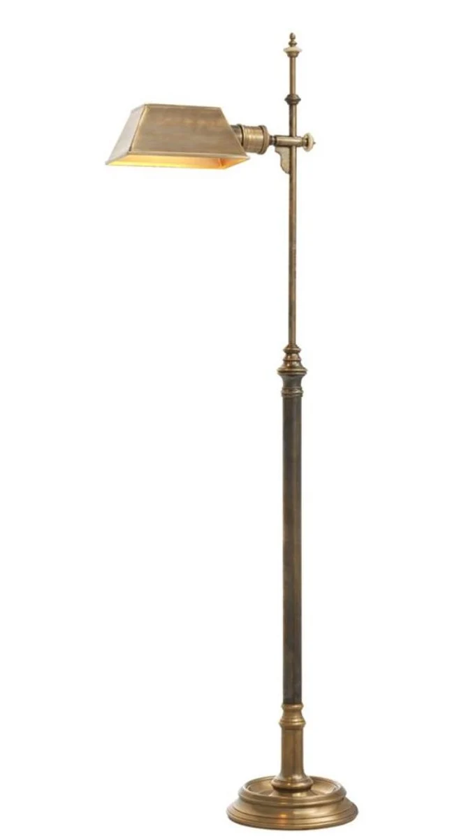 Casa Padrino Luxus Stehleuchte Vintage Messing 21,5 x 20,5 x H. 130 cm - Antikstil Möbel