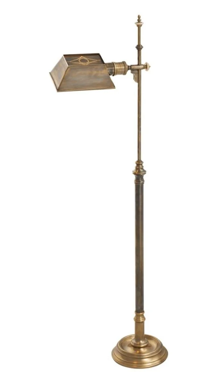 Casa Padrino Luxus Stehleuchte Vintage Messing 21,5 x 20,5 x H. 130 cm - Antikstil Möbel