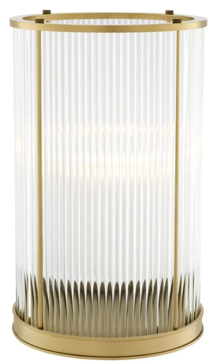 Casa Padrino Kerzenleuchter Antik Messing 23 x H. 37,5 cm - Luxus Wohnzimmer Accessoires