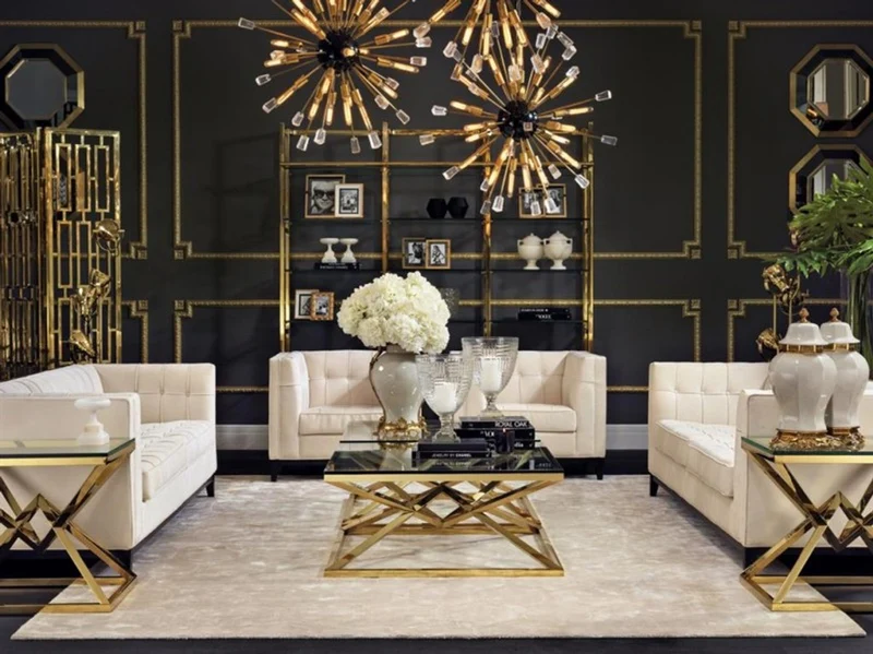 Casa Padrino Luxus Beistelltisch in Edelstahl Gold Finish, 65 x 50 x H 60 cm - Moderner Design Tisch