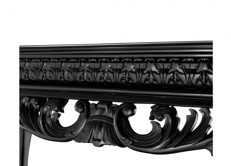 Casa Padrino Luxus Konsole im Barockstil aus Mahagoni Holz, gewachstes Schwarz, 152 x 52 x H. 101 cm