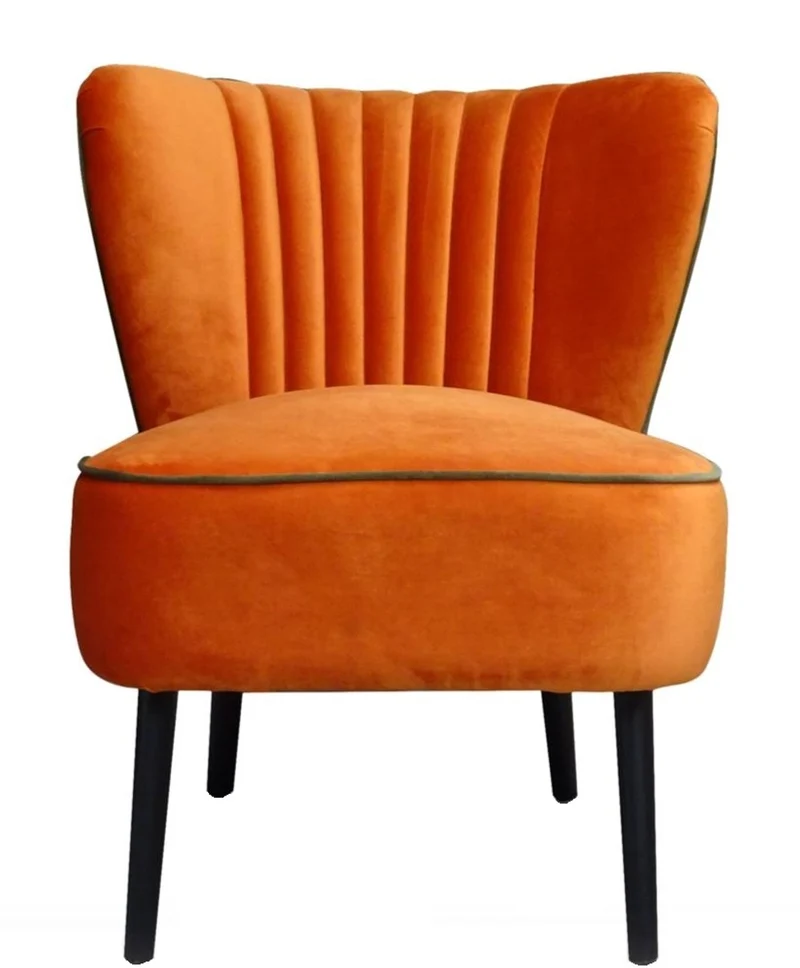 Casa Padrino Luxus Wohnzimmer Sessel Orange 61 x 70 x H. 73 cm - Designer Möbel