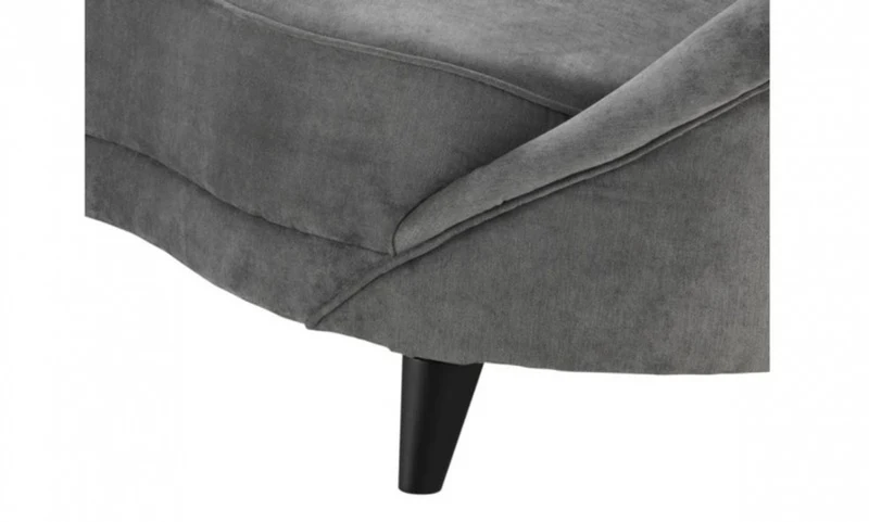 Casa Padrino Luxus Sofa gebogen in Hellgrau mit schwarzen Beinen - 245 x 87 x 79 cm