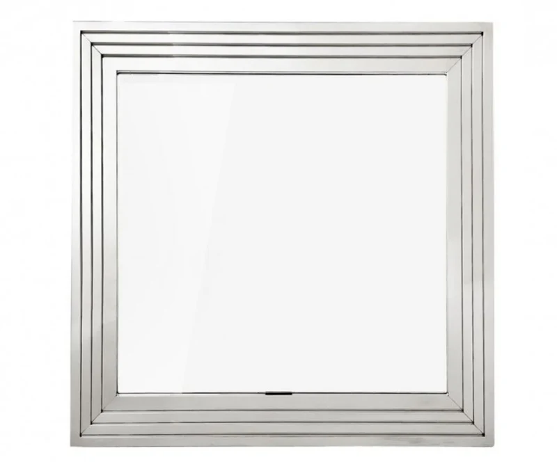 Casa Padrino Designer Luxus Wandspiegel 100 x H 100 cm - Silber / Grau aus Edelstahl