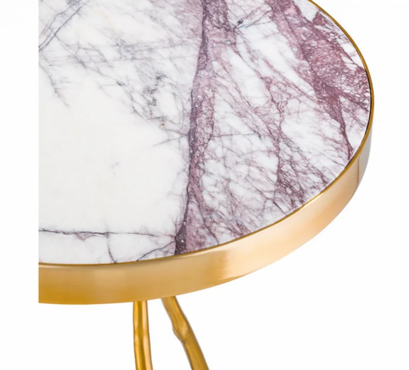 Casa Padrino Luxus Art Deco Designer Beistelltisch Gold mit weißer Marmorplatte 50 x H 58 cm