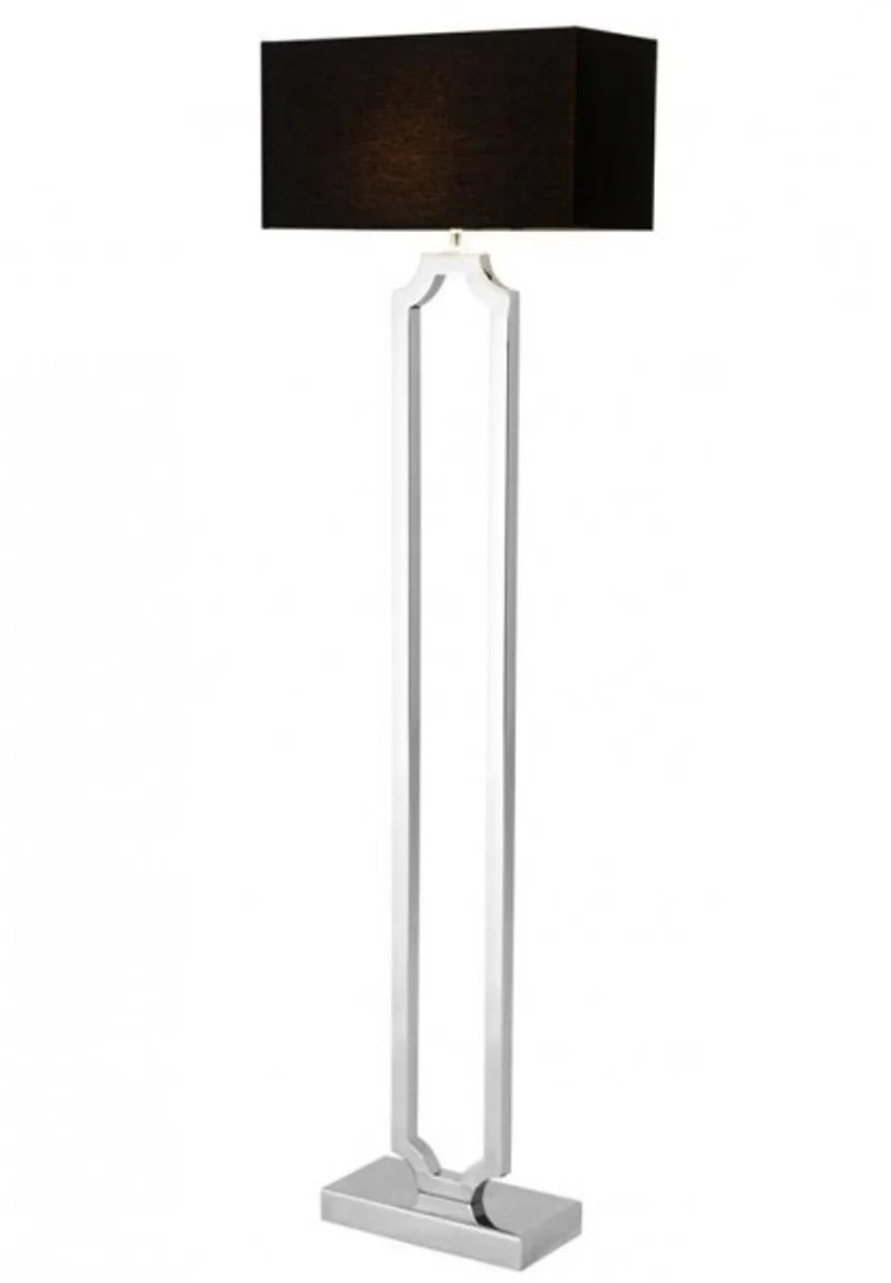 Casa Padrino Luxus Stehleuchte Nickel - Elegante Bodenleuchte aus rostfreiem Stahl, Durchmesser 19 x 50 x H 169 cm