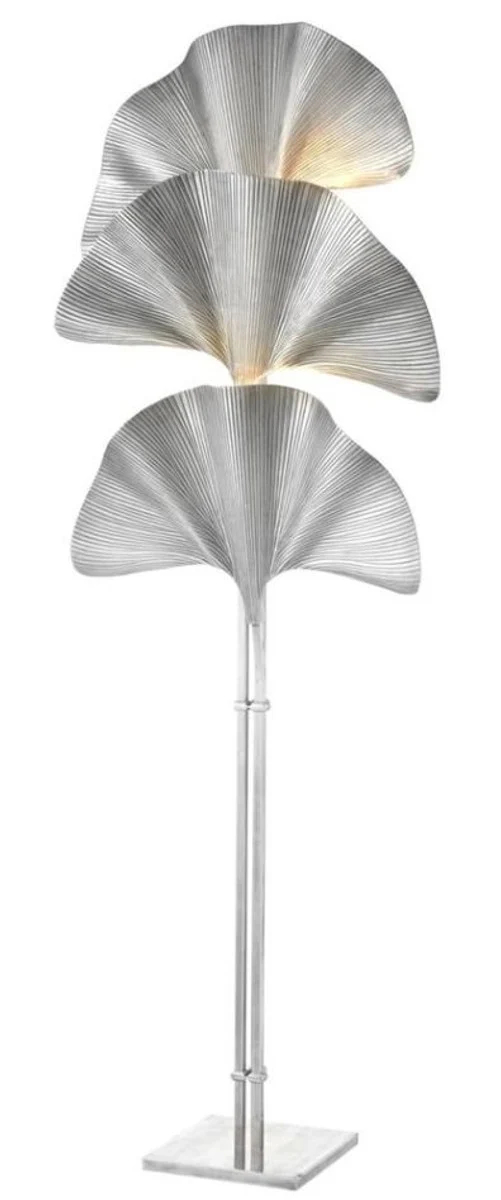 Casa Padrino Stehleuchte Silber 80 x H. 197 cm - Luxus Stehlampe
