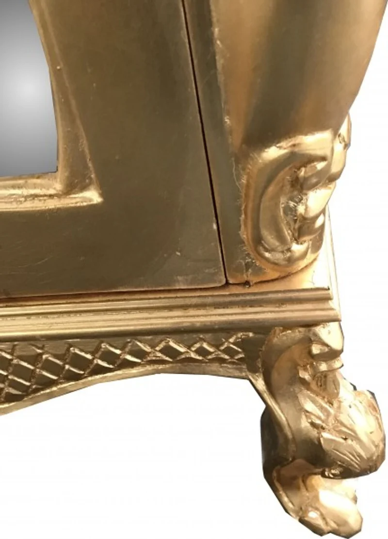 Casa Padrino Barock Kleiderschrank Gold, massives Buchenholz, B 110 x H 230 x T 53 cm, Antik Stil Schlafzimmerschrank