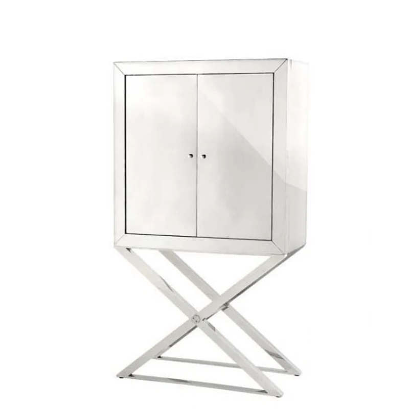 Casa Padrino Luxus Designer Barschrank aus Edelstahl verspiegelt - 83 x 38 x H. 151 cm