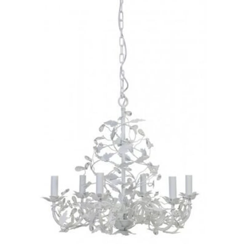 Casa Padrino Barock Decken Kronleuchter Weiß Durchmesser 65 x H 60 cm Antik Stil - Möbel Lüster Leuchter Deckenleuchte Hängelampe