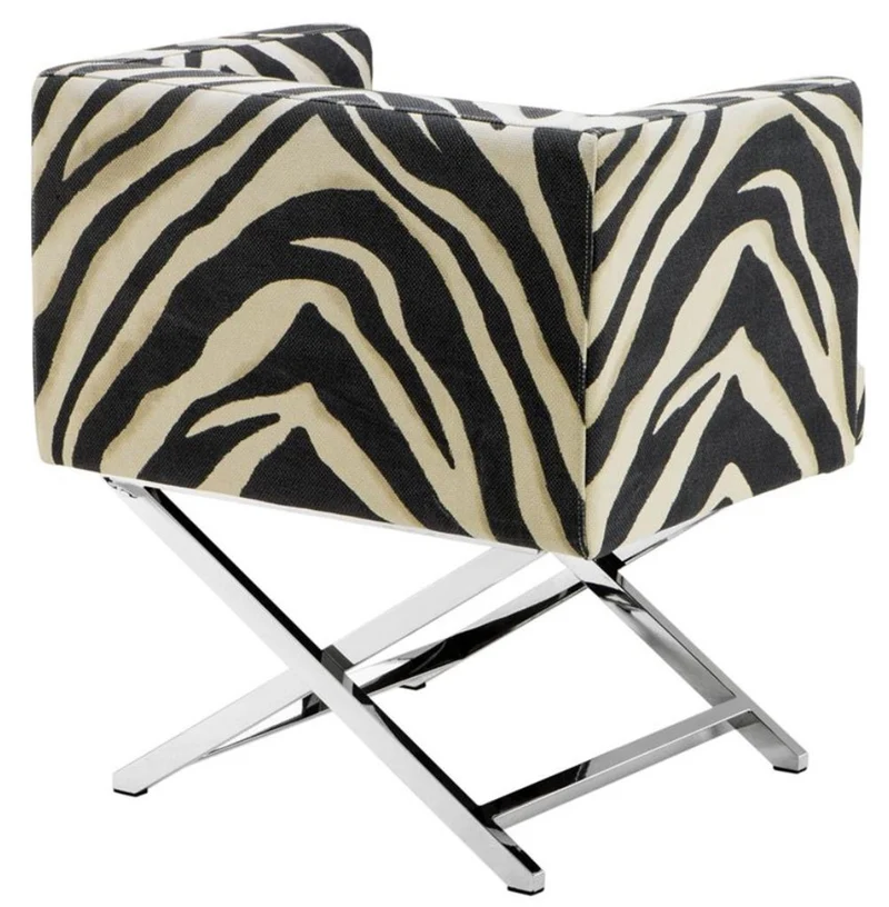 Casa Padrino Luxus Club Sessel im Zebra Design 68 x 57 x H. 74 cm - Art Deco Möbel