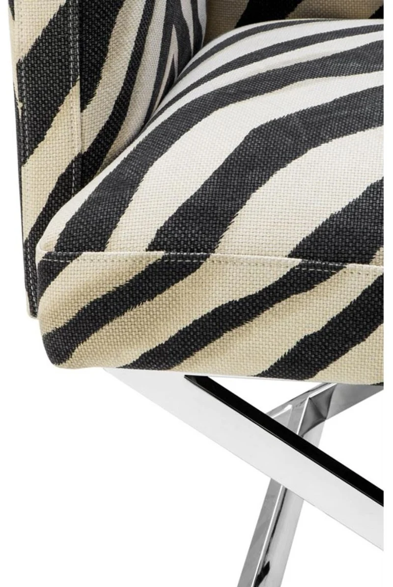 Casa Padrino Luxus Club Sessel im Zebra Design 68 x 57 x H. 74 cm - Art Deco Möbel
