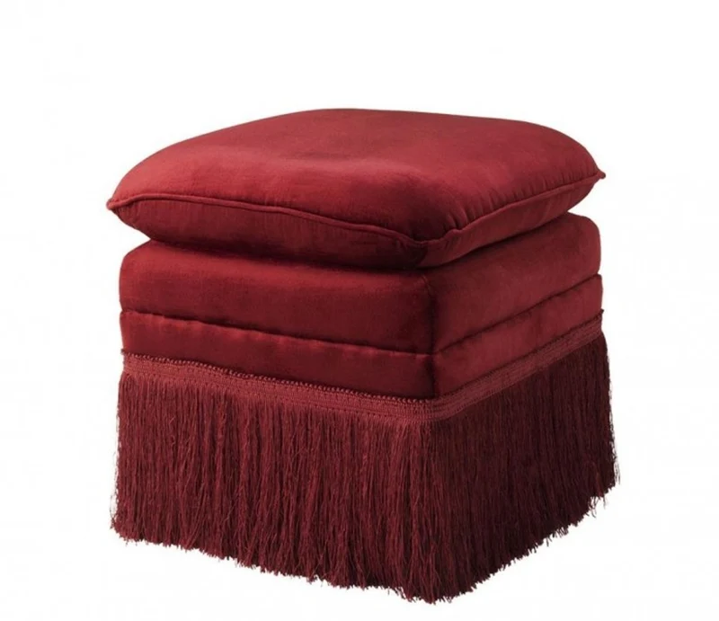 Casa Padrino Luxus Hocker Rot in Barock Optik 41 x 41 x H. 42 cm - Eleganter Polsterhocker für gehobene Wohnräume