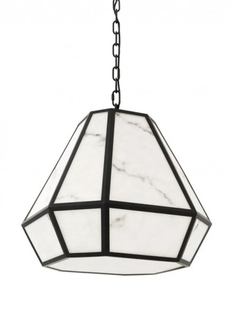 Casa Padrino Luxus Hängeleuchte im Barock Stil - Schwarz - Durchmesser 50 x H 45 cm