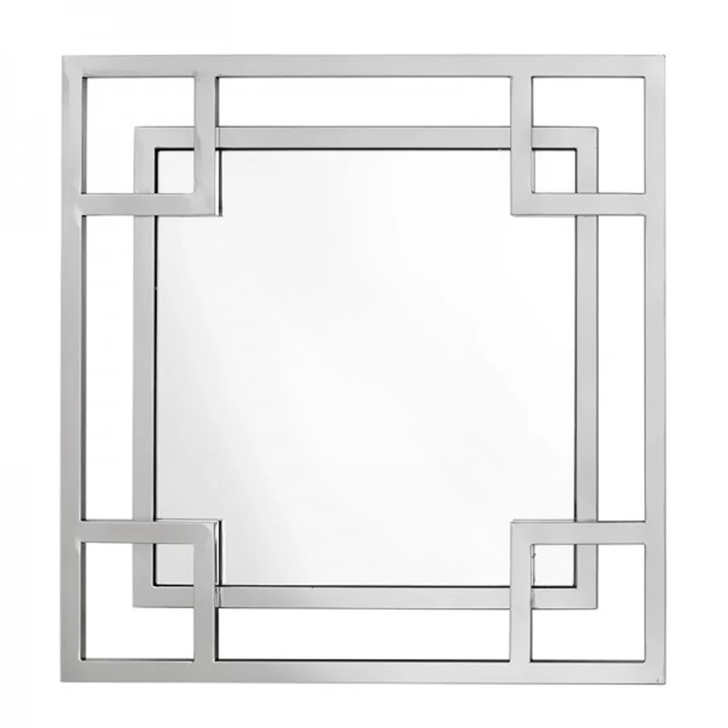Casa Padrino Luxus Wandspiegel Neo Klassisch 70 x 70 cm Edelstahl vernickelt - Quadratischer Spiegel