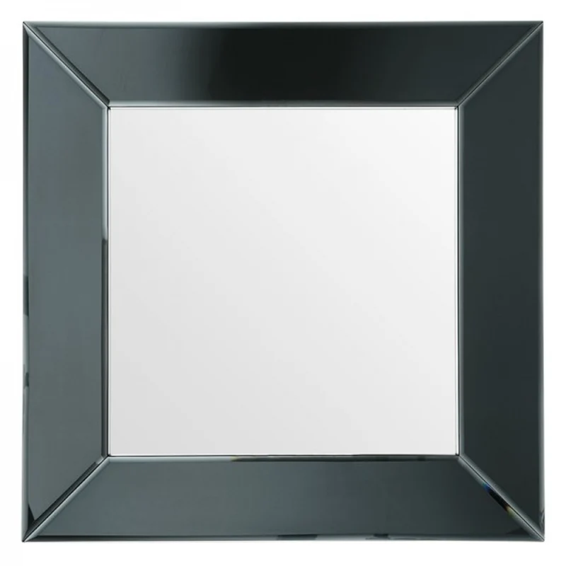 Casa Padrino Luxus Wandspiegel Neoklassisch in Schwarz und Spiegelglas, 91 x 91 cm