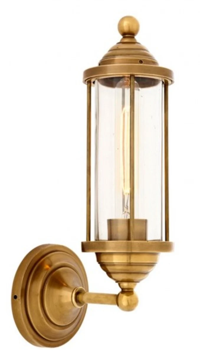 Casa Padrino Luxus Wandleuchte Messing - Wandlampe im edlen Design - 11,5 x 16 x 38 cm